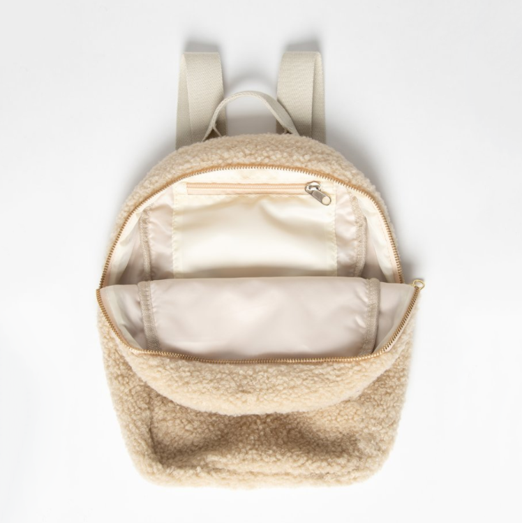 Children's Fashion Beige Teddy Backpack