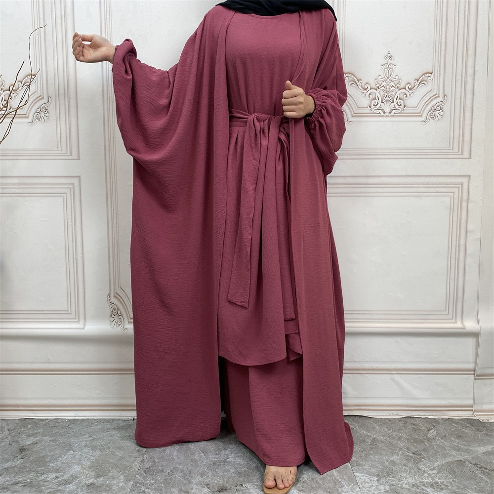 2023 Muslim Women's Long Skirt 3-piece Abaya Set Supplied in China