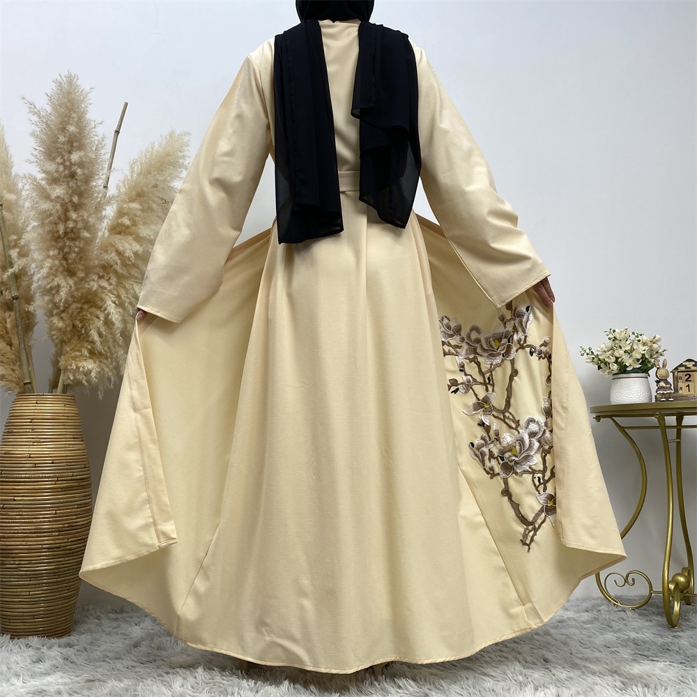 Muslim Middle Eastern Embroidery Elegant Long Dress Abaya Duba Dress Customization