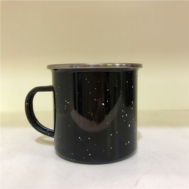 Custom sublimated metal stainless steel travel camping enamel coffee mug