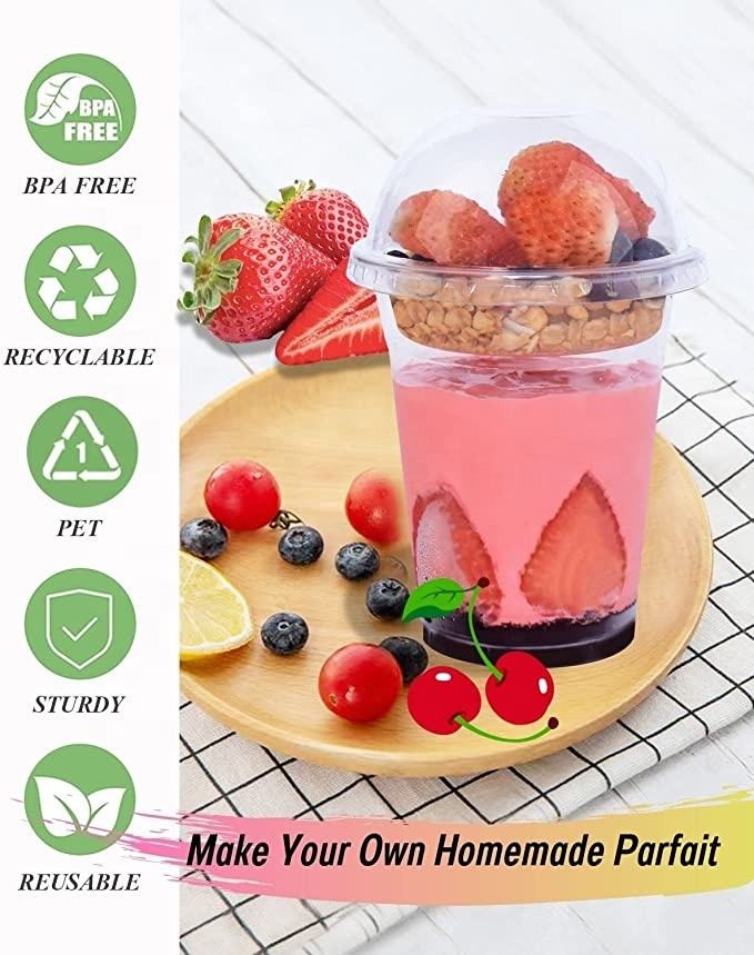 Disposable transparent plastic cup insert and dome cover style made in China