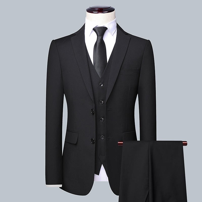 Customized Fashion Black Suit Set for the groom's Wedding Dress