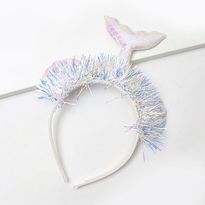Mermaid Tail Headband with Sequins and Glitter Shells