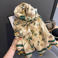 European and American letter jacquard cashmere scarf