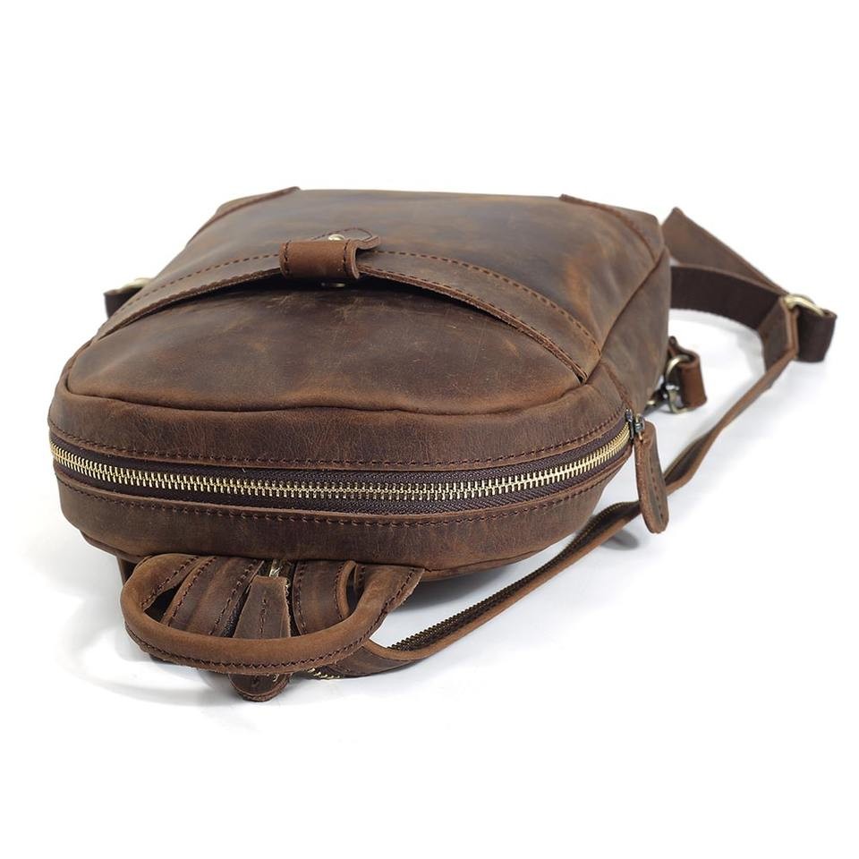 Mini leather backpack with strap bag
