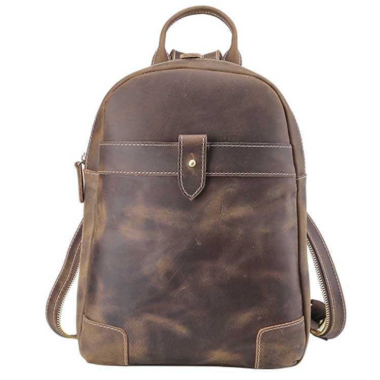 Mini leather backpack with strap bag