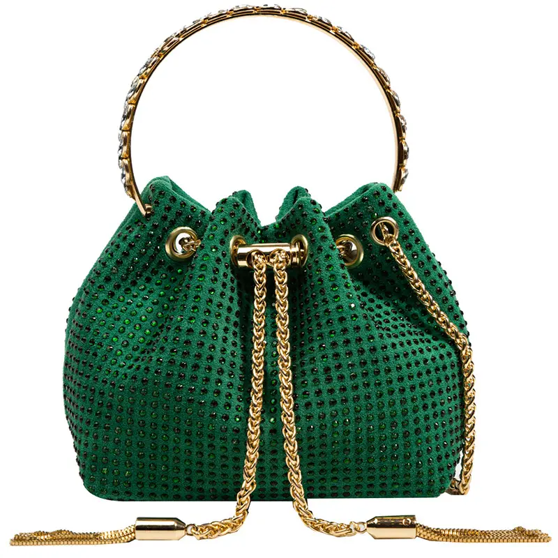 Fashion handle chain mesh ladies clutch party bag