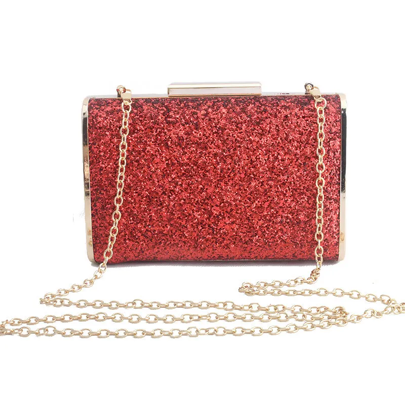 Stylish mini solid color rhinestone party handbag
