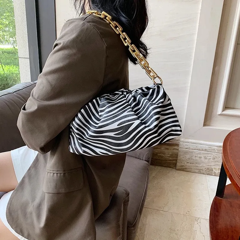 High Quality Zebra Cow Pattern Leather Women's Handbag