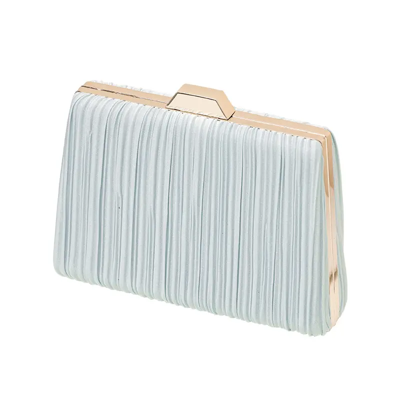 Customized polyester fiber vertical stripe plain women's clutch bag