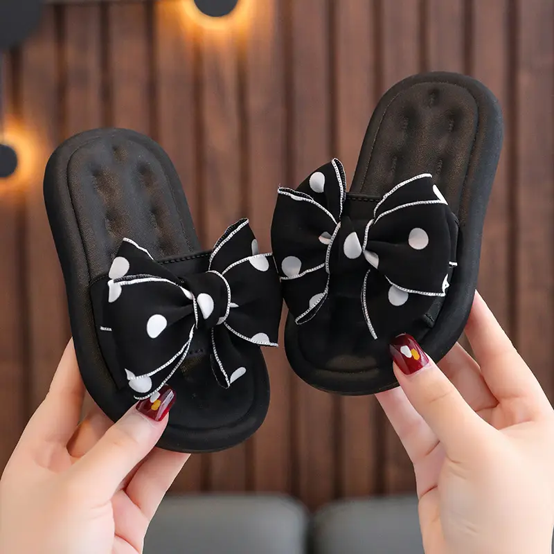 Non-slip soft bottom bow slippers for boys and girls summer shoes