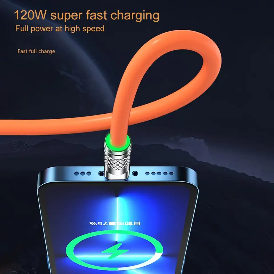 Popular Products New in 2023 3-in-1 6A 120W USB Fast Charger Cable