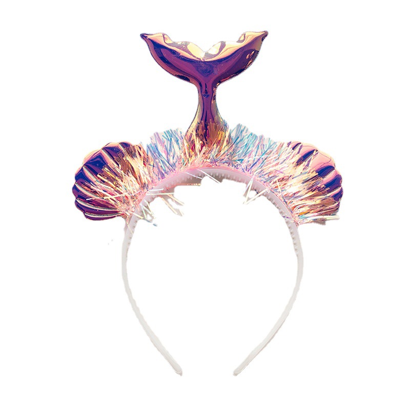Kids Assesories mermaid Tail Headband With Sequins Glitter Shell Hairband