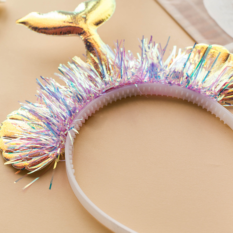Kids Assesories mermaid Tail Headband With Sequins Glitter Shell Hairband