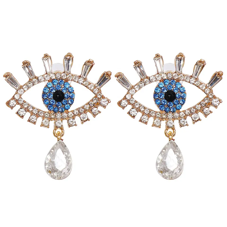 Fashion jewelry crystal rhinestone diamond eye drop earrings