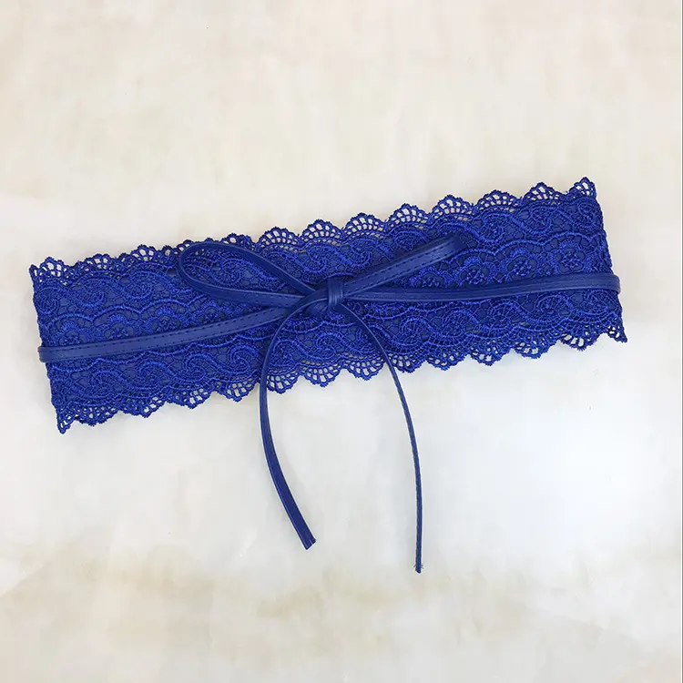 Lace extra wide fashionable women's decorative belt design customization