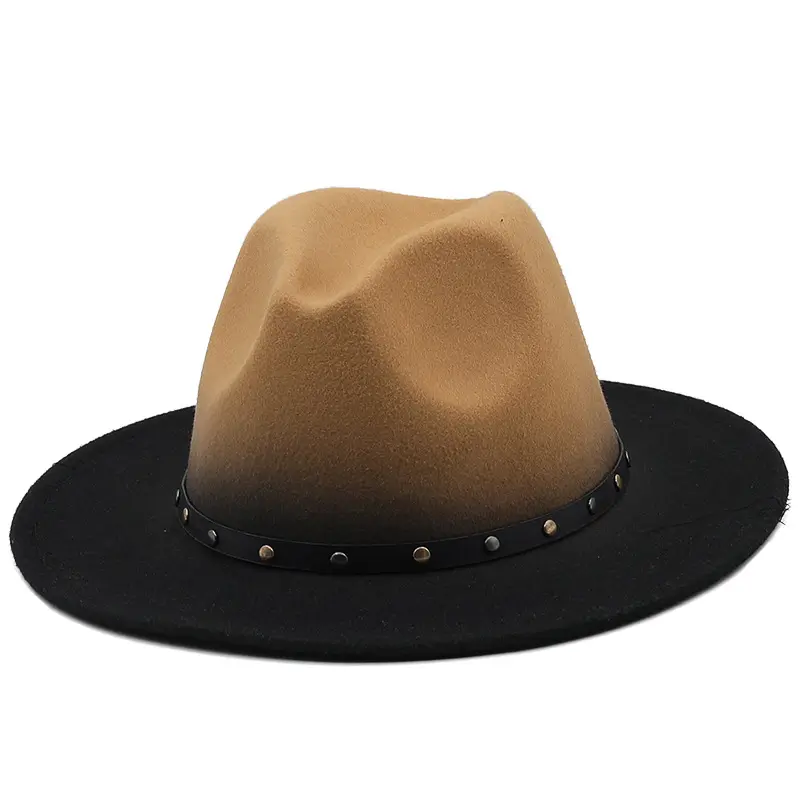 Customized wide brim felt women's summer beach jazz luxury hat processing