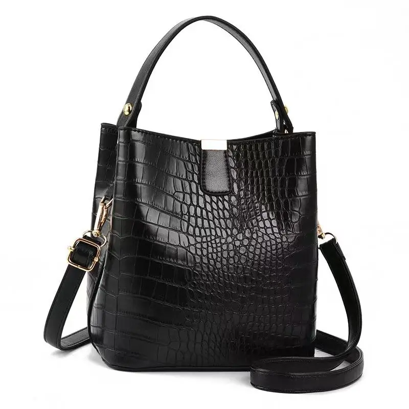 Fashionable crocodile pattern luxury trendy bucket handbag customization