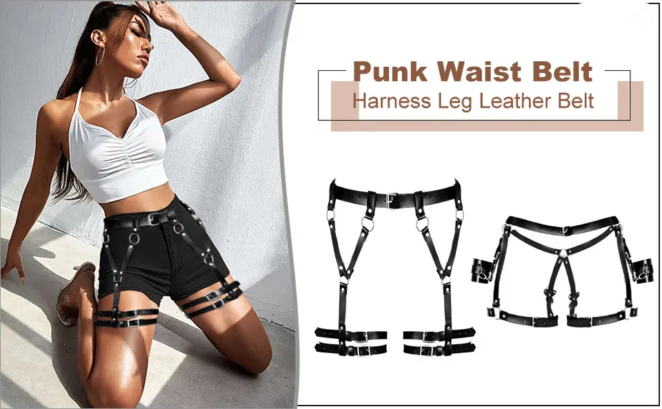 23.6-38 Inch PU Leather Leg Garter Belt Thigh Women's Garter Belt Customized