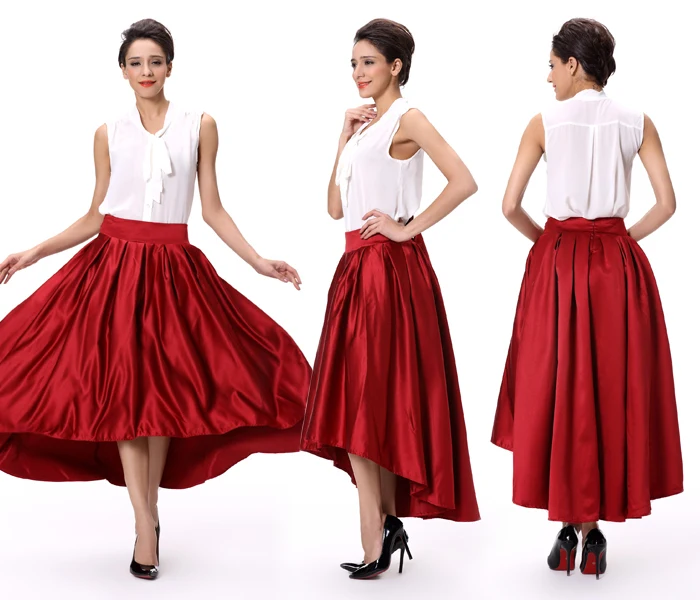Customized women's satin fluffy skirt for dance banquet