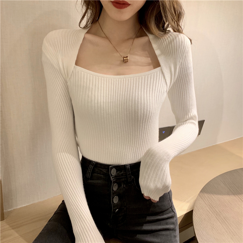 New Arrivals Autumn Design Solid Color Casual Long Sleeve Women Pullover Knitted Sweater
