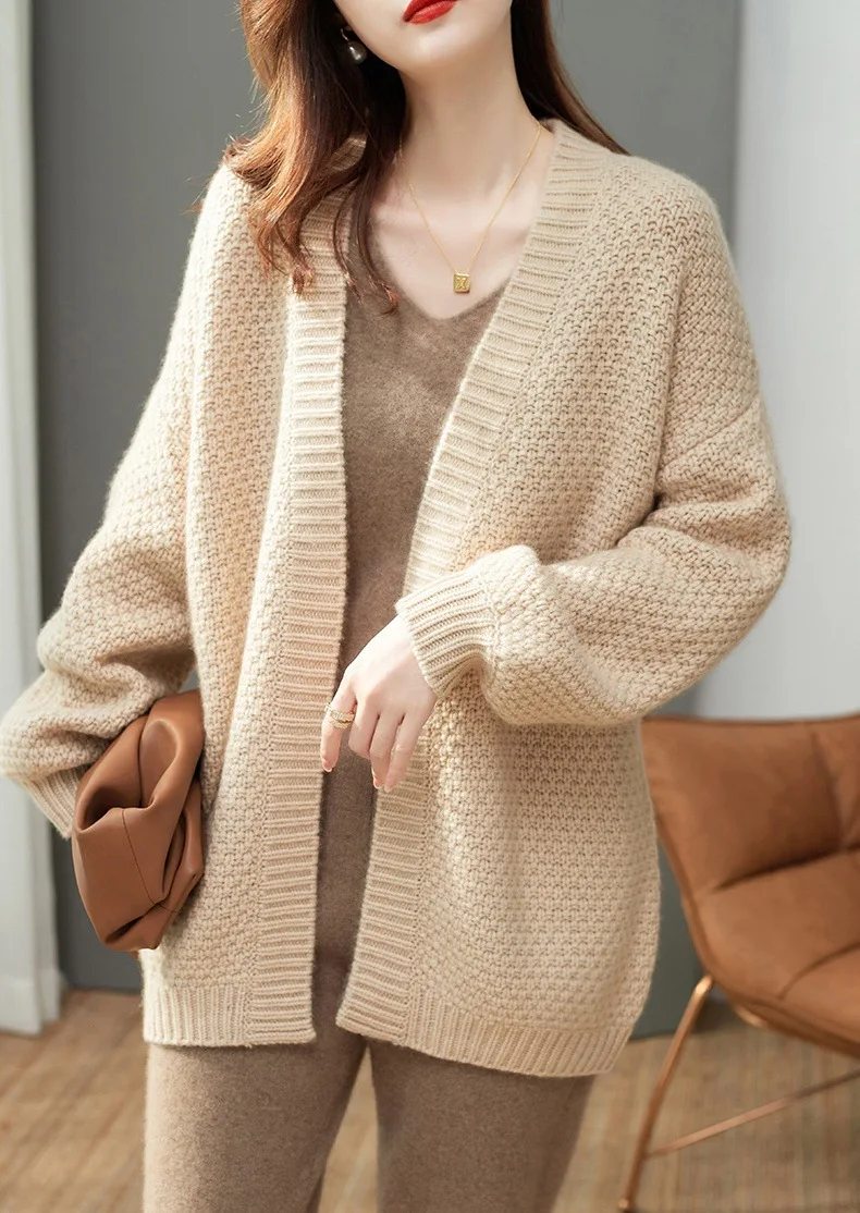 New autumn and winter fashionable knitted cardigan coat and sweater customization
